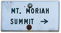 mount moriah summit sign, mt moriah summit sign